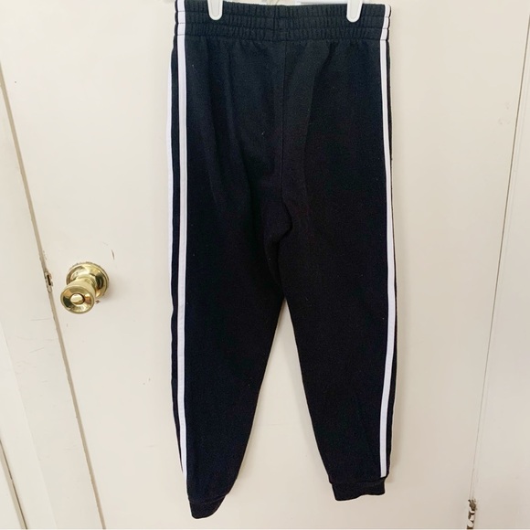 adidas kids/boys Black Sweatpants with Elastic Cuffs and Stripes medium 10/12 - Picture 2 of 6